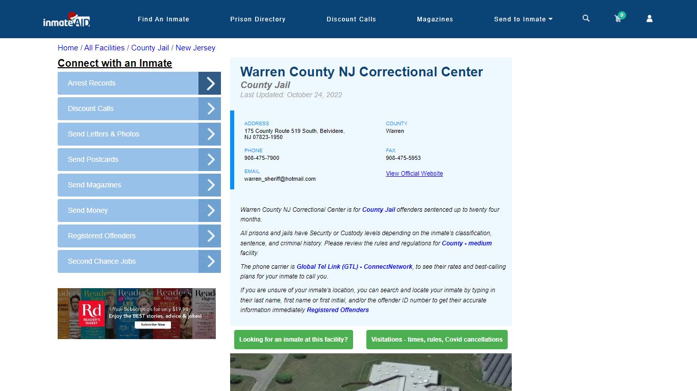Warren County NJ Correctional Center - Inmate Locator - Belvidere, NJ